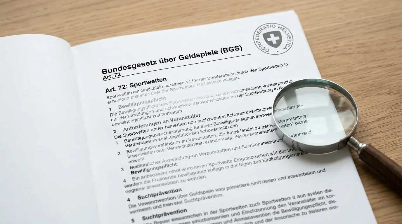 Schweizer Gesetzgebung zum Geldspielgesetz: Bundesgesetz über Geldspiele regelt Sportwetten und Online-Wettanbieter
